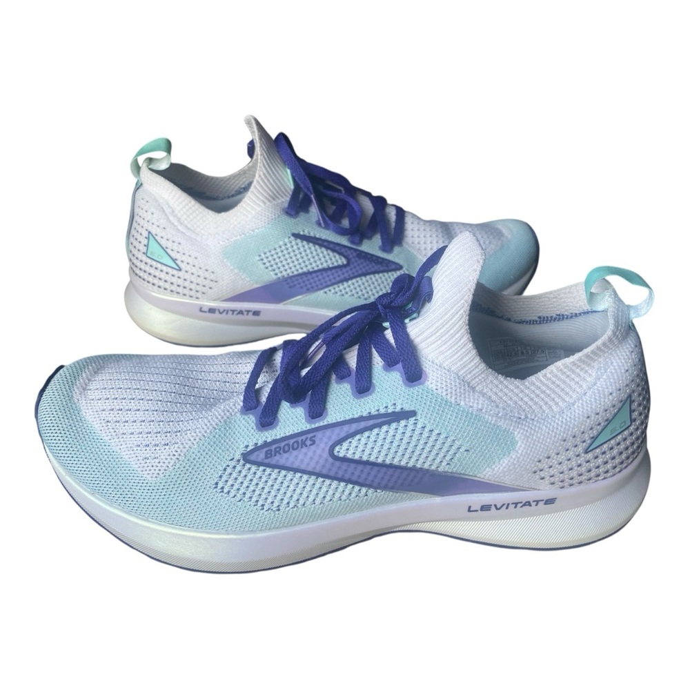 Brooks Women’s White and Blue Athletic Shoes with Breathable Mesh Size: 10.5 - Picture 5 of 12